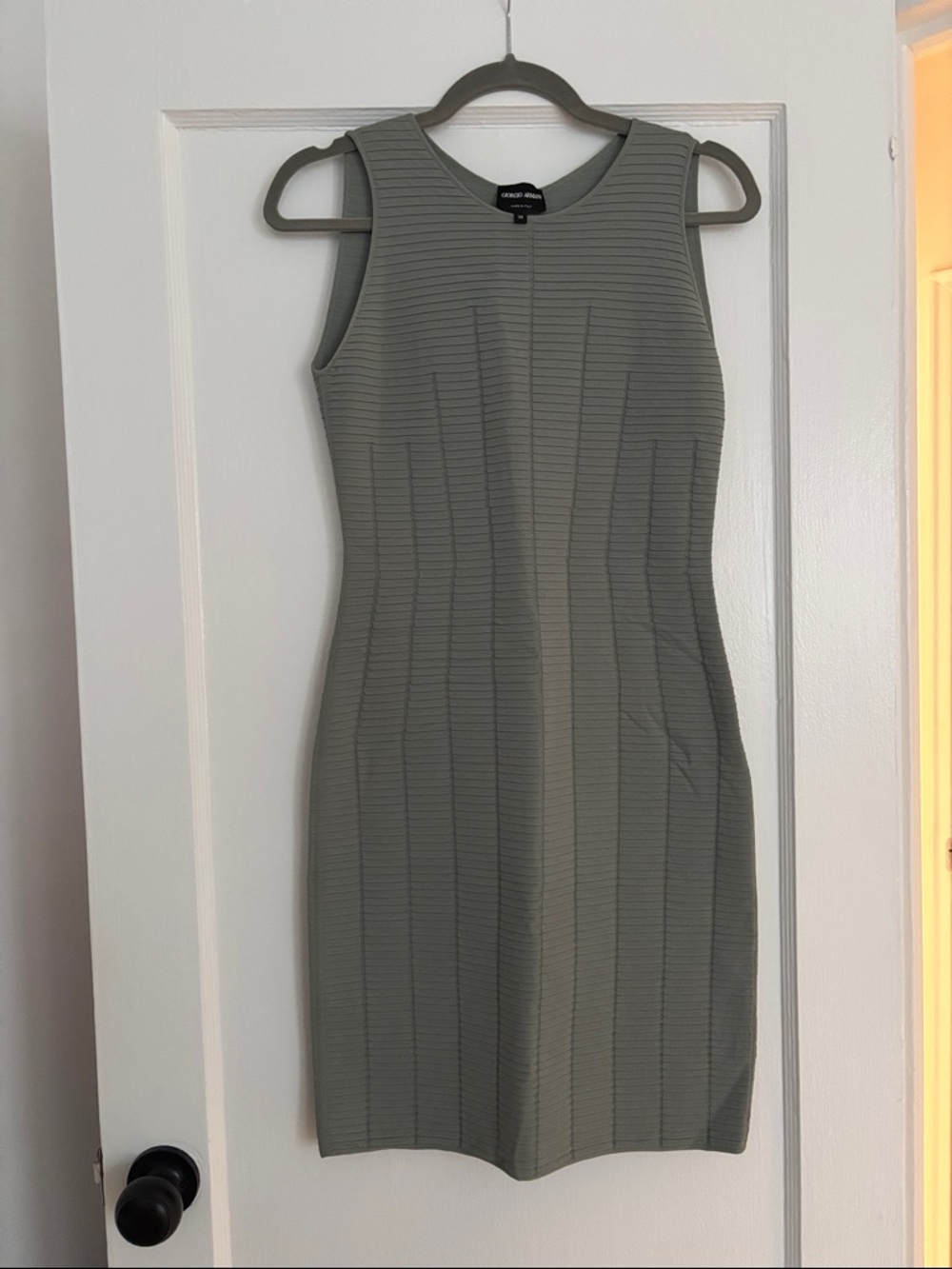 Giorgio Armani Sleeveless Ribbed Sheath Dress